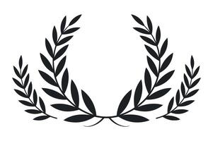 Simple Black and White Laurel Wreath Design vector
