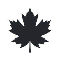 Simple black and white silhouette of a maple leafs vector