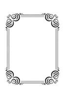 Elegant black and white decorative frame with swirls and lines vector