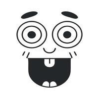 Cartoon Face with Wide Eyes and Open Mouth vector