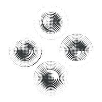 Abstract halftone circles design in grayscale vector