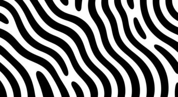 Abstract Black and White Wavy Lines Pattern vector