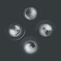 Abstract halftone circles design on dark background vector