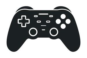 Simple black and white game controller graphic vector
