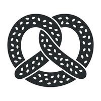 Simple black and white pretzel illustration with dotted design vector