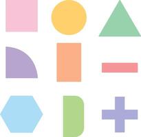 A set of shapes and colors on a white background vector