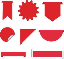 Red paper labels and ribbons vector