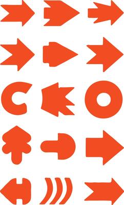 Various arrows on a white background
