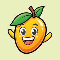 Mango Creative design with green leaf vector