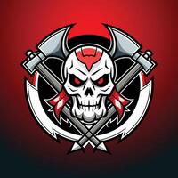 red skull with wings on black Basketball Skull ggressive Demon Skull Esport Emblems vector