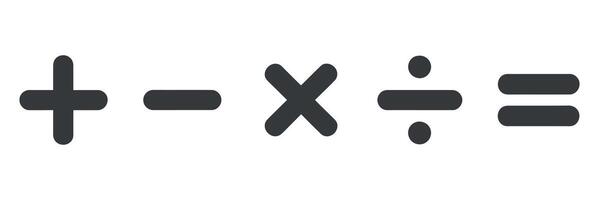 Basic Math Symbols Plus Minus Multiply Divide Equal vector