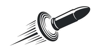 Fast Moving Bullet in Retro Style Graphic Design vector