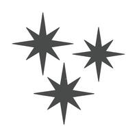 Three simple stylized stars on a white background vector
