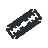 Simple black and white razor blade icon vector