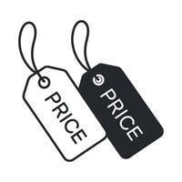 Two Price Tags in Black and White vector