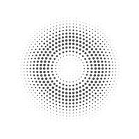 Circular halftone pattern with concentric circles of varying dot density vector