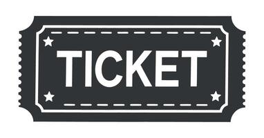 Simple black and white ticket icon design vector