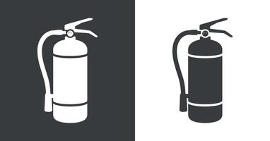 Simple fire extinguisher icon in black and white vector