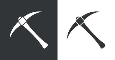 Simple black and white pickaxe icon vector