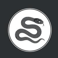 Simple black and white snake graphic design element vector