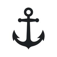 Simple Black Anchor Icon on White Background vector