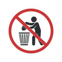 No Littering Sign Prohibiting Trash Disposal vector