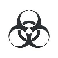 Simple black and white biohazard symbol graphic design vector