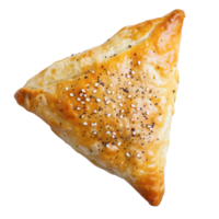 A triangle shaped pastry with a sprinkle of salt png