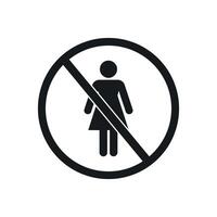 Prohibited Female Access Sign Icon vector