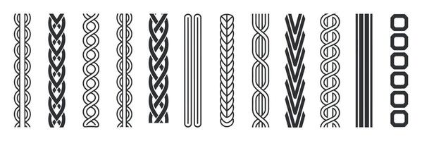 Set of decorative vertical borders with various patterns vector
