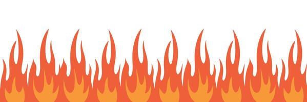 Horizontal Seamless Pattern of Cartoon Flames vector