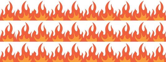 Repeated flame border design in orange and red vector