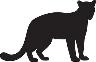Clouded Leopard solid black silhouette vector