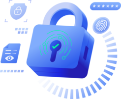 Data Privacy and Cybersecurity concept illustration Future technology security and integrity of information and personal data clipart png