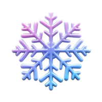 3d icon glossy snowflake against pink blue gradient colors, sparkling featuring transparent backdrop, ideal for winter graphic elements. Isolated transparent png