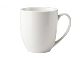 3d icon White ceramic mug standing on transparent surface, perfect graphic design mockups, branding presentations, digital artwork templates png