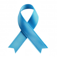 3d icon of a light blue awareness ribbon, representing support various causes, a transparent background png