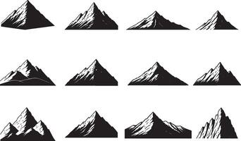 Hill and mountain silhouette on white background vector