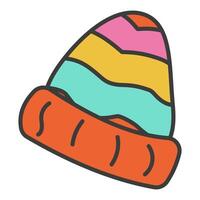 Multicolored hippie cap icon vector