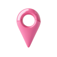 indicating icon glossy orange location pin icon with transparent center 3d position on background. Isolated transparent png