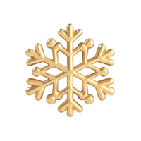3d icon Glittering golden christmas snowflake sparkling against transparent design surface, highlighting festive winter background details png