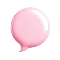 3d icon Glossy seamless speech bubble, featuring transparent background for pink communication design element png