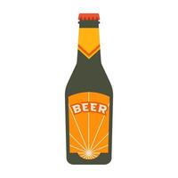 Beer bottles with different labels and styles. Cool and cold summer drinks vector