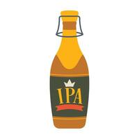 Beer bottles with different labels and styles. Cool and cold summer drinks. vector