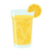 Colorful refreshing drinks with fruit and ice in different glasses. Summer cold drinks vector