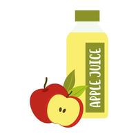 Assorted juice and bubble tea bottles with fruit and straw. Summer cool drinks. vector