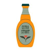 Various beer bottle with different labels and styles. Cool and cold summer drinks. vector