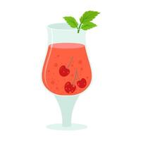 Colorful refreshing drinks with fruit and ice in different glasses. Summer cold drink vector