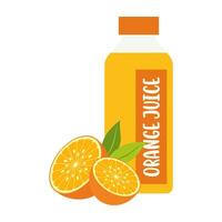 Assorted juice and bubble tea bottles with fruit and straws. Summer cool drinks vector