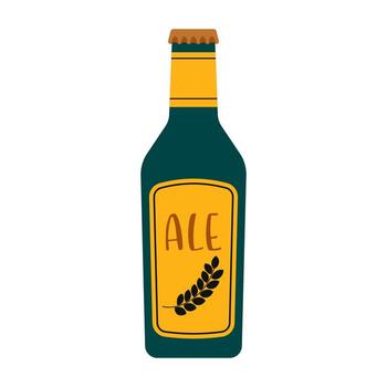 Various beer bottles with different labels and styles. Cool and cold summer drinks vector